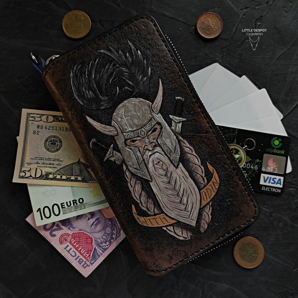 Гаманець | Портмоне Vagabond longwallet на блискавці з тисненням на замовлення LW-00-001 фото