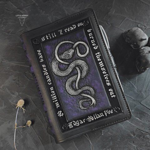 Записна книга | блокнот | готичний щоденник | чорна обкладинка з тисненням | "Grimoire Allan Poe" BKC-000-001 фото