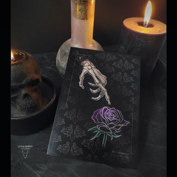 Чорна листівка з авторським дизайном "Goth Card"_Eternal Rose CRD-01-0601 фото