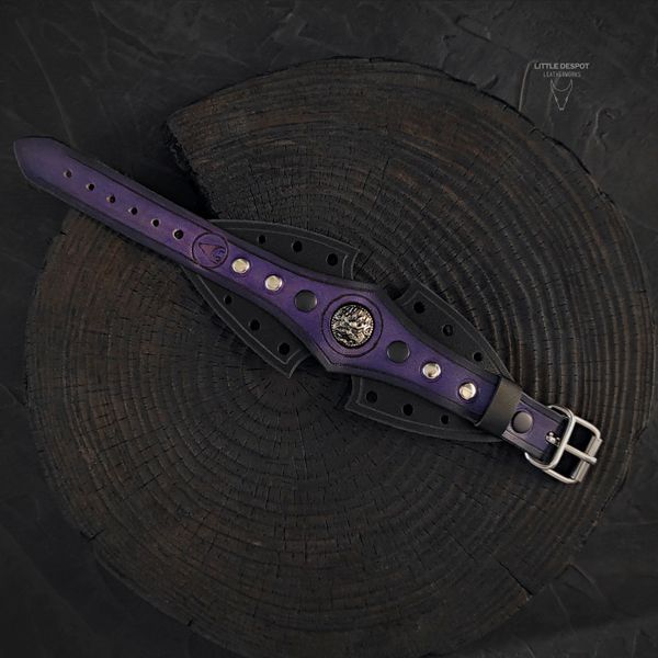 Браслет з натуральної шкіри "The Cult" _Vintage Purple BRT-CT-01 фото