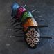 Заколка з натуральної шкіри з тисненням "Gothic Barrette"_Vintage Blue HPN-15-0009 фото 9