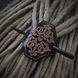 Заколка з натуральної шкіри з тисненням "Gothic Barrette"_Black + Beige HPN-16-0005 фото 2