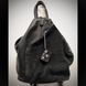 miniature leather book keychain black